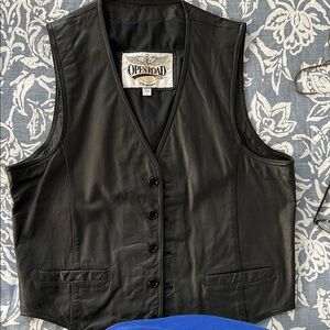Open Road Brands Black Leather Vest